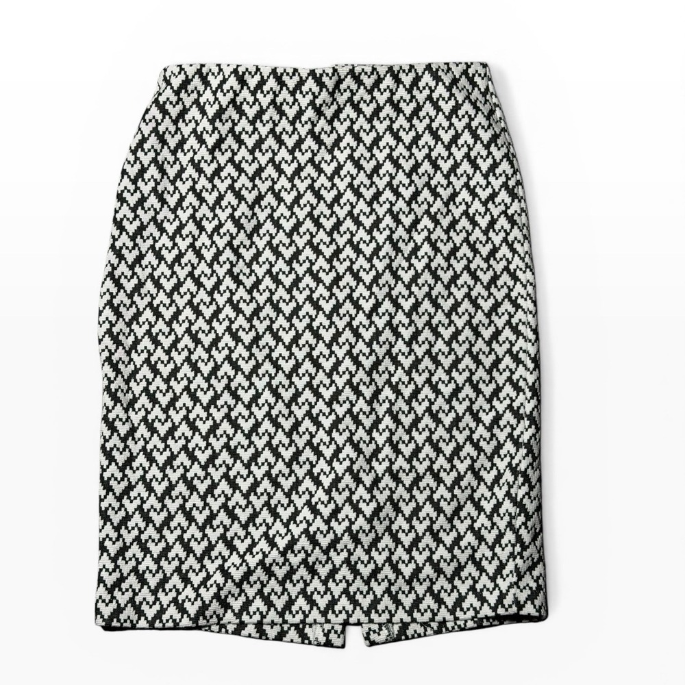 Philosophy Republic Clothing Black White Geometric Pencil Skirt Size‎ 4 Stretch